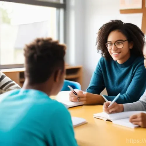 Home 22 성교육과 성적 커뮤니케이션 스킬 - **Prompt:** "A diverse group of young adults, late teens to early twenties, are gathered in a bright...