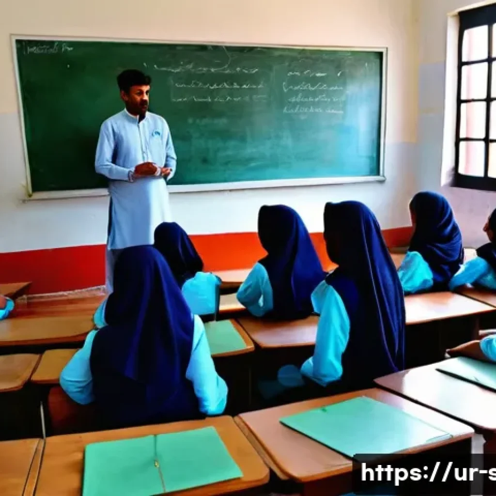 성교육과 교육 정책 - A culturally respectful classroom scene in a Pakistani government school, showing a diverse group of...