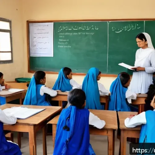 Home 30 성교육 법적 기준 - A culturally respectful classroom scene in a Pakistani school, featuring a diverse group of children...
